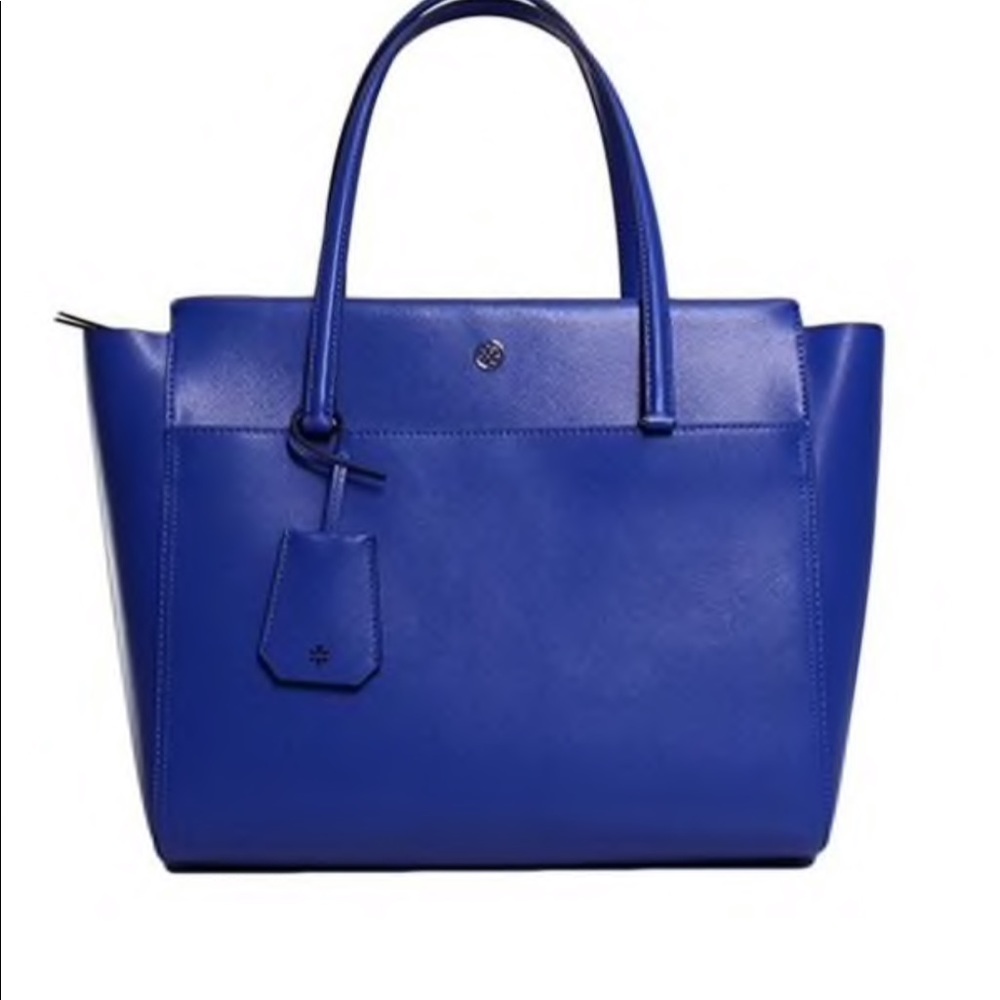 Tory Burch Large Parker songbird/royal blue EUC